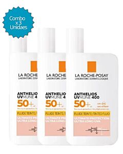 Combo X3 Protector Solar Anthelios UV Mune 400 Con Color FPS 50 La Roche Posay x 50 Ml