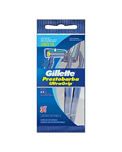 Máquina de Afeitar Gillette Prestobarba Ultragrip x 3 un