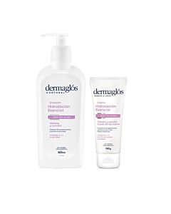 Kit Hidratación Corporal Dermaglós Crema Manos y Emulsión
