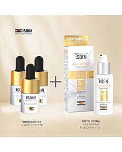 Combo Isdin Protección Solar y Antioxidante Foto Ultra Age Repair + Flavo C
